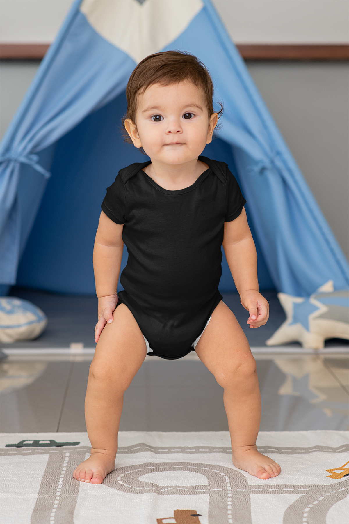 Unisex Siyah Bebek Body