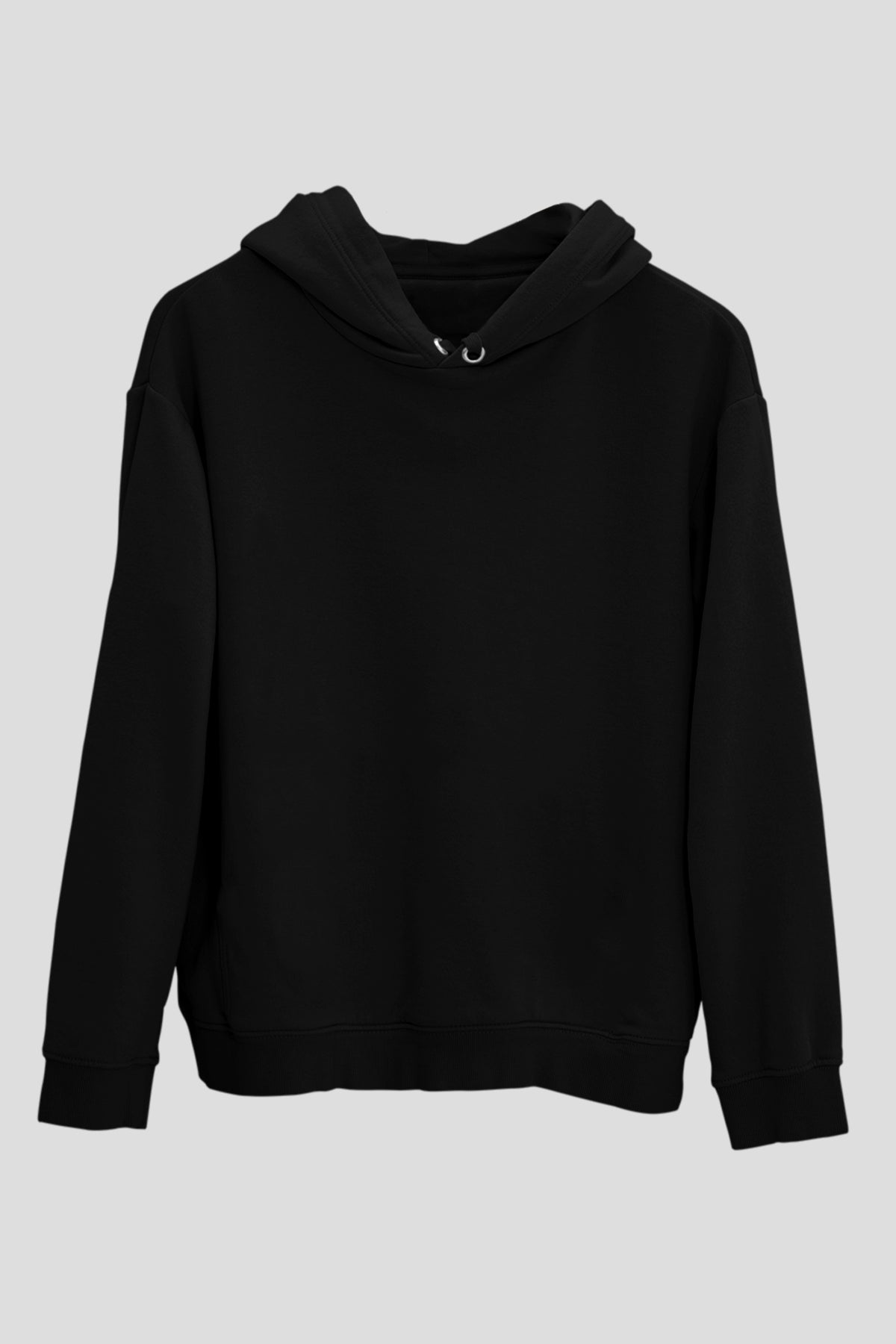 Unisex Regular Siyah Kapşonlu Hoodie